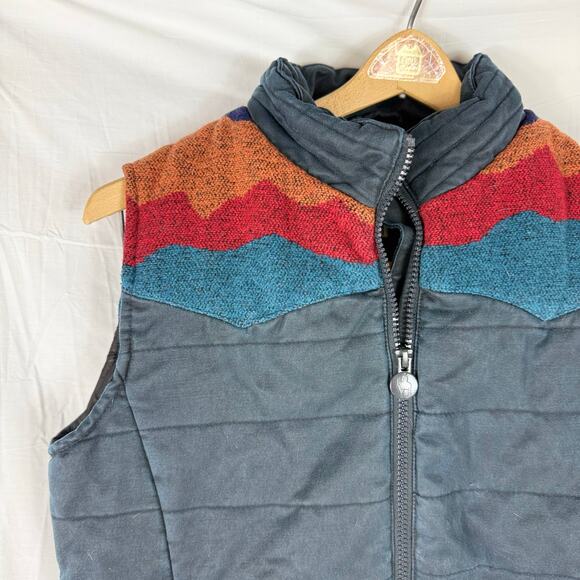 NWT Outback Trading Co Puffer Vest Women's Small Navy Blue Aspen Aztec 29820 - Picture 2 of 8